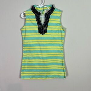 Sail To Sable Girls Striped Sleeveless Dress Toddler 4 Preppy